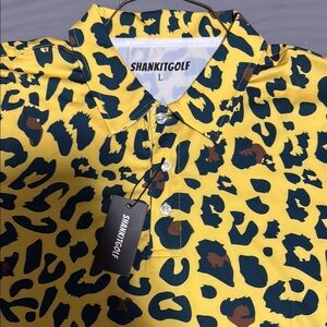Men's Yellow Leopard Print Shirt